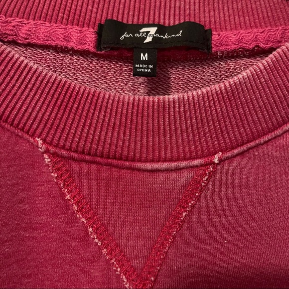 7 For All Mankind Ruffled Cropped Sweatshirt - Picture 7 of 9